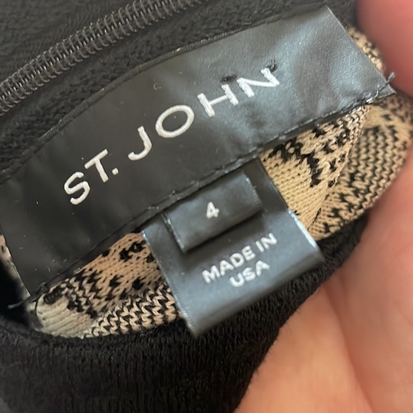 St. John Lace Pattern Midi-Length Textured Knit Dress - Picture 5 of 8